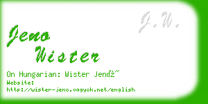 jeno wister business card